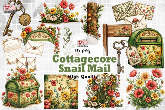 Download Cottagecore Snail Mail Clipart PNG - Mail Collection