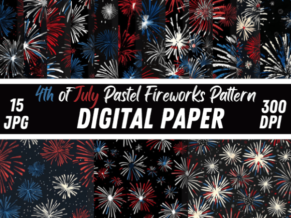 Download 4th of July Pastel Fireworks Patterns - Premium Resources