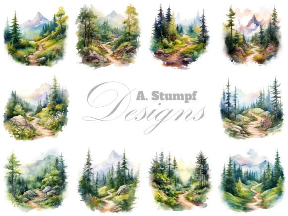 Download Mountain Forest Path Landscape Clipart - Premium Resources