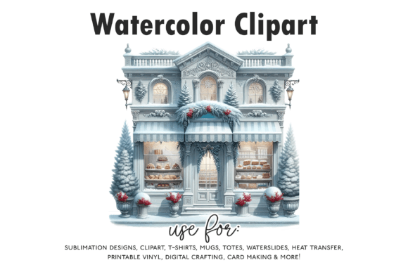 Download Winter Bakery Storefront Clipart - Storefront Collection