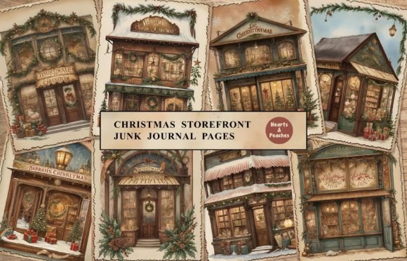 Download Christmas Storefront, Junk Journal Pages - Storefront Collection
