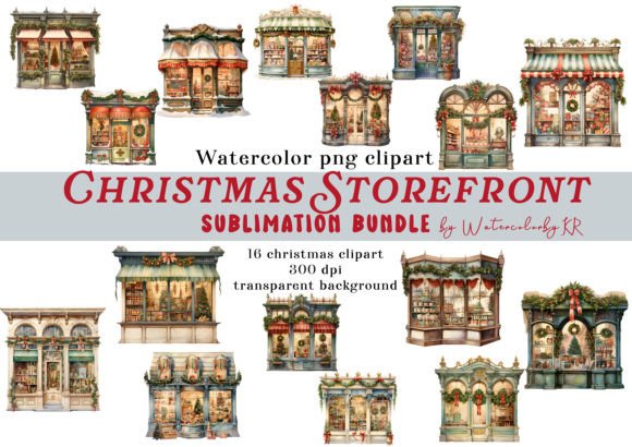 Download Watercolor Christmas Storefront Bundle - Storefront Collection