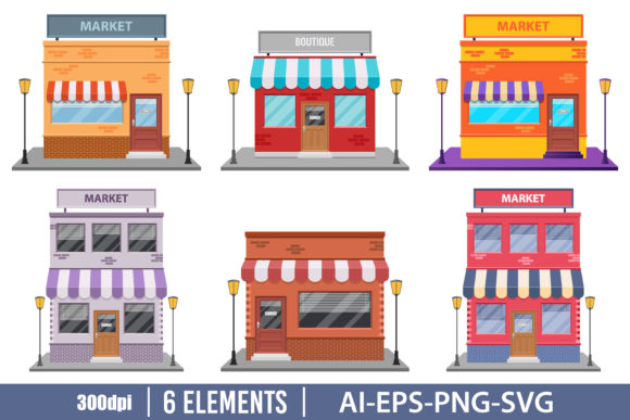 Download Storefront Clipart Set - Storefront Collection