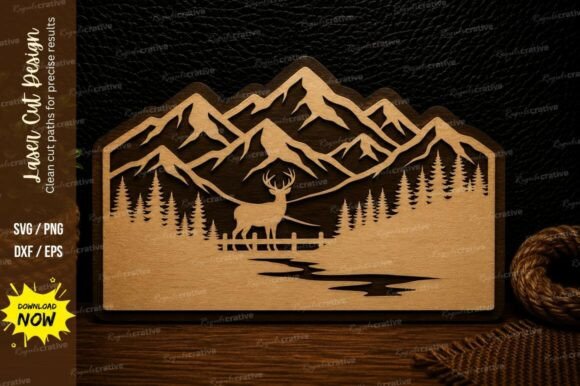 Download Mountain River Landscape Laser Cut Svg - Landscape Collection