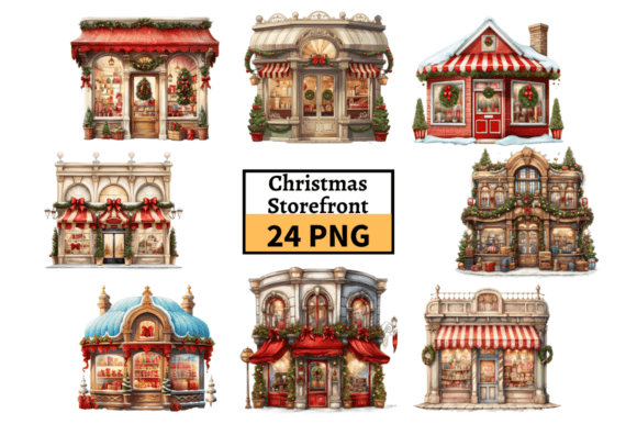 Download Christmas Storefront Clipart Bundle PNG - Storefront Collection