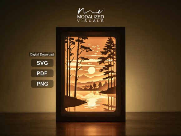 Download Forest River Mountain Landscape Lightbox - Landscape Collection