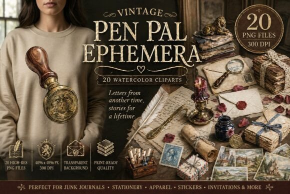 Download Vintage Pen Pal Ephemera Snail Mail PNG - Mail Collection