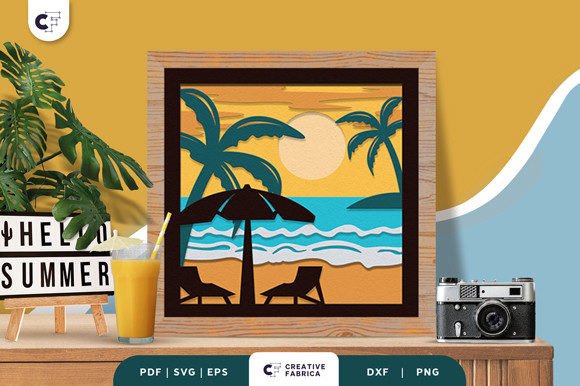 Download Summer Landscape 3D Paper Cut SVG - Landscape Collection