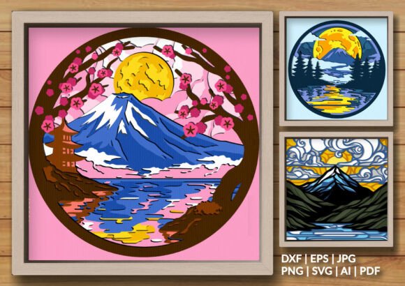 Download Mountain Lake Landscape 3D Shadow Box - Landscape Collection