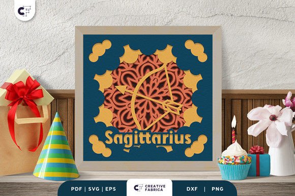 Download Sagittarius Zodiac Sign 3D Paper Cut SVG - Premium Resources