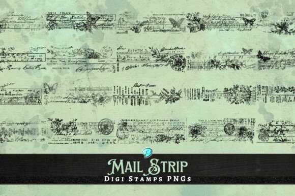 Download Mail Strip Digi Stamps Clipart PNG - Mail Collection