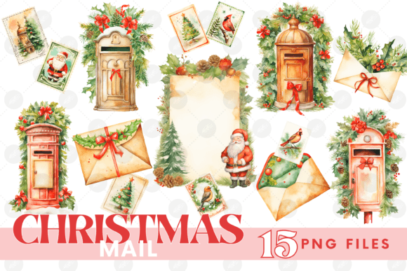 Download Christmas Mail Clipart Bundle | Letter - Mail Collection